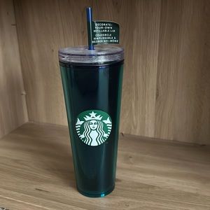 NEW-Starbucks 2022 Summer Green Decorate Your Own lid 24 oz. Tumbler